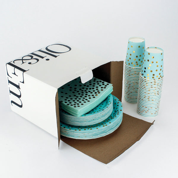 Paper Party Set with Gold Dots