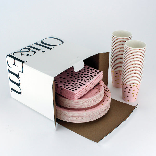 Paper Party Set with Gold Dots