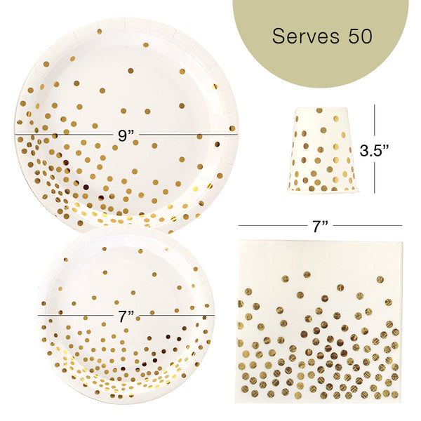 Paper Party Set with Gold Dots